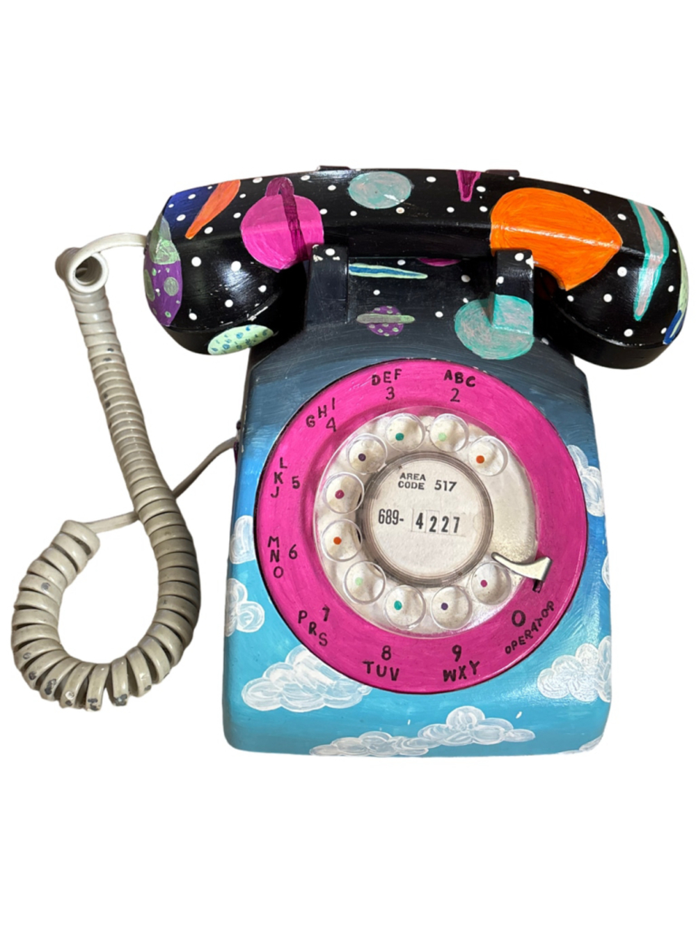 Unisex Stromberg-Carlson Rotary Phone One Size Black Blue Space Art